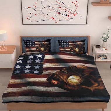 American Flag Baseball Bedding Set