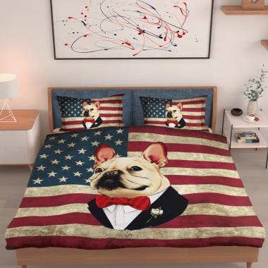 French Bulldog American Flag Bedding Set 1