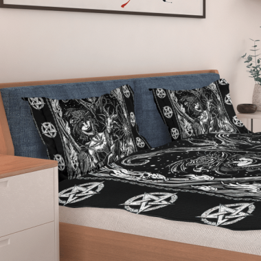 Gothic Hell And Pentagrams Bedding Set