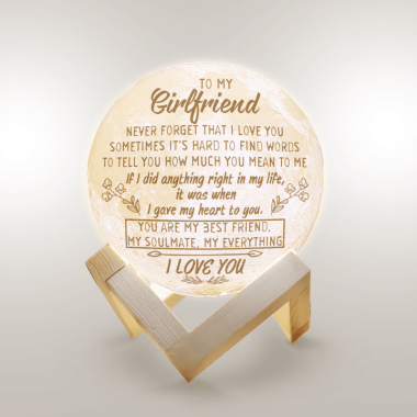 To My Girlfriend Never Forget That I Love You You Are My Soulmate Moon Lamp