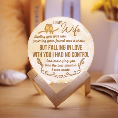 To My Wife Marrying You Was The Best Decision I Ever Made Moon Lamp