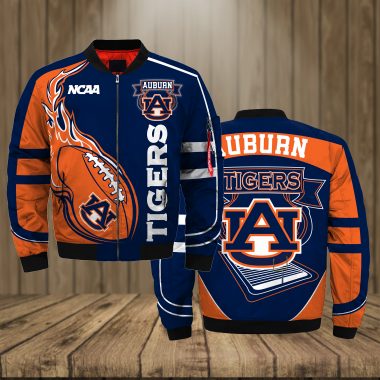 Auburn Tigers Basketball team NCAA Orange Bomber Jacket Apparel Bomber Jacket Size S-5XL