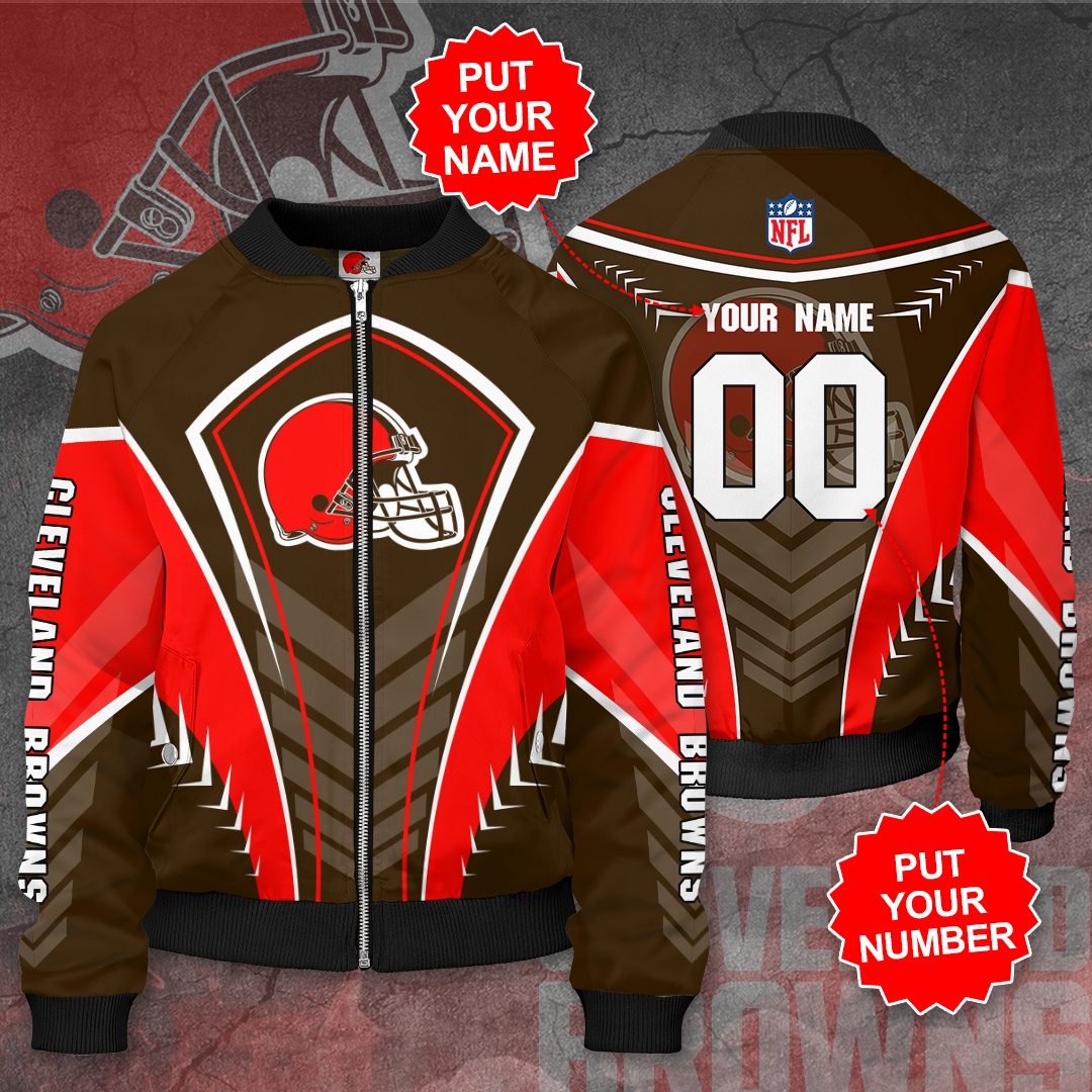 Personalized CLEVELAND BROWNS NFL Football Bomber Jacket