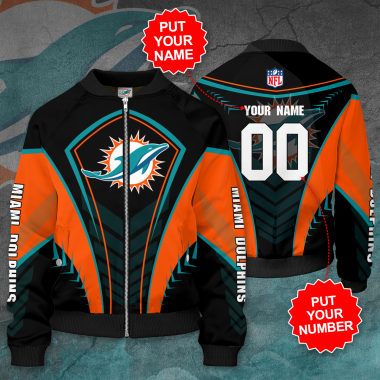 Personalized MIAMI DOLPHINS NFL Football Bomber Jacket