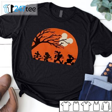 Mickey and friends Trick or cheat under light of mouse face moon halloween Shirt