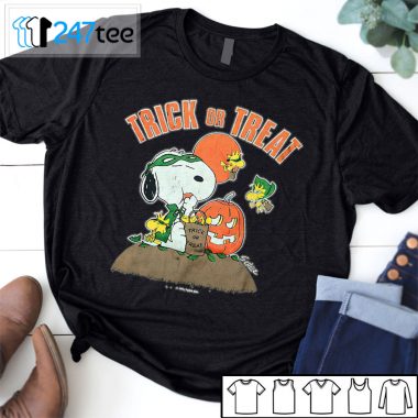 Snoopy peanut and Woodstock Trick Or Treat Halloween Shirt