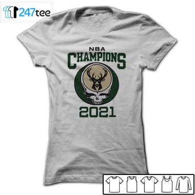 2021 NBA Champions Grateful Dead Milwaukee Bucks T-Shirt