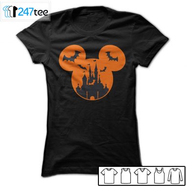 Mickey mouse castle grow in dark halloween Shirts