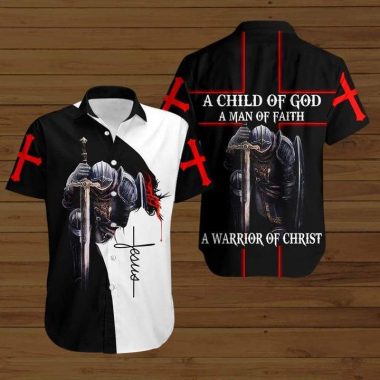 A Child of God A Man of Faith Jesus Cross Hawaiian Shirt, Beach Short