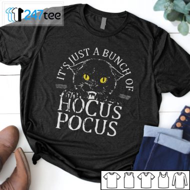 Cat It's Just A Bunch Of Hocus Pocus Halloween t-shirt, long sleeve, hoodie