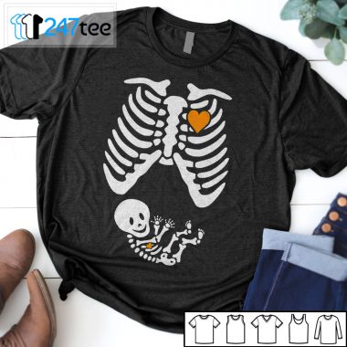 Skeleton Maternity pregnancy halloween Shirt
