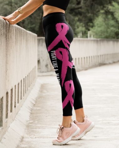 Breast Cancer Gift Fight Like A Warrior High Waist Leggings for girls, Best legging for Women