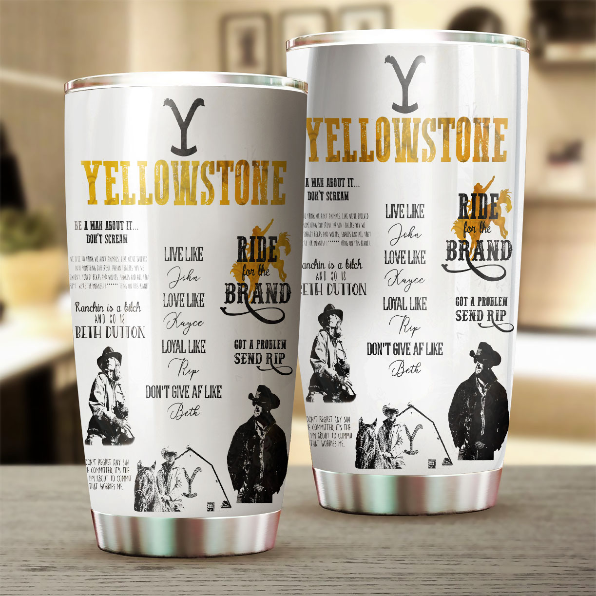 Yellowstone TV Tumbler 20oz 30oz