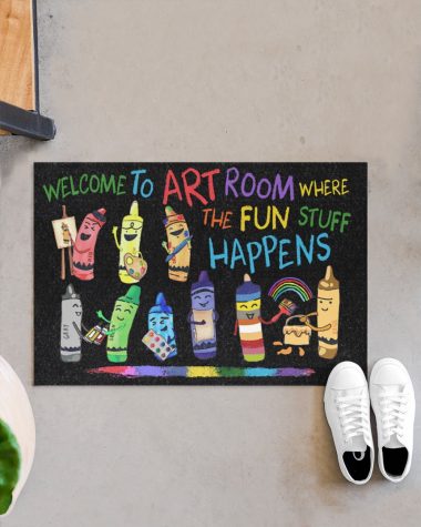 Art Room doormat - Welcome to art room where The Fun stuff happens Doormat