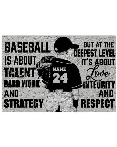 Baseball is about talent hard work and Strategy Doormat