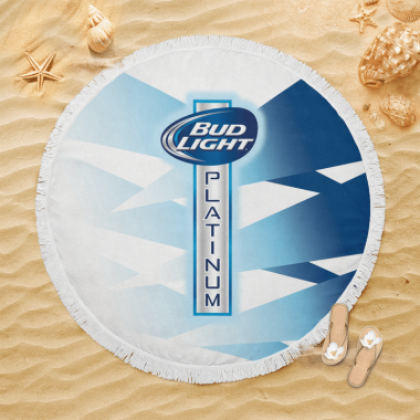 Bud Light Platinum Beer Round Beach Towel