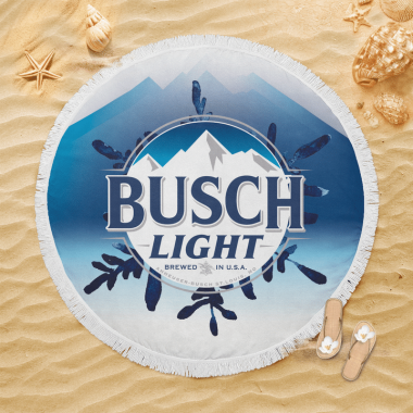 Busch Light Beer Round Beach Towel