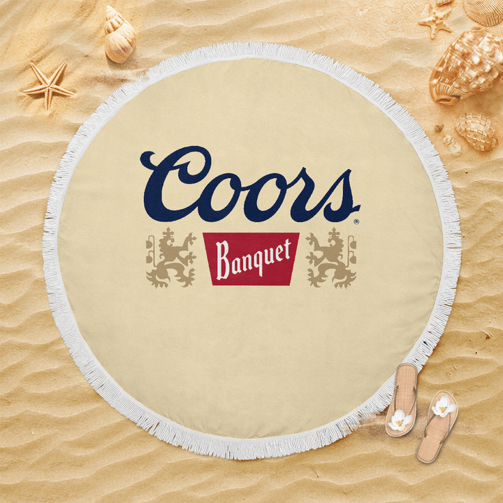 Coors Banquet Beer Round Beach Towel