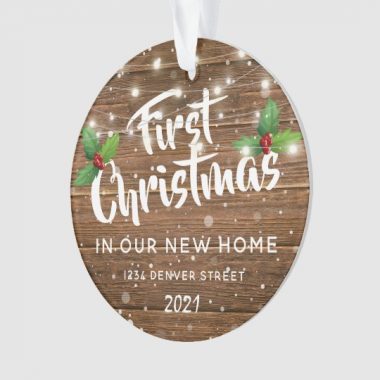 Personalized First Christmas New In Our New Home Ornament 1