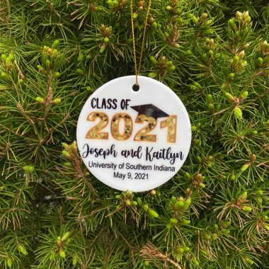 Custom CLASS OF 2021 Graduation Christmas Ornament