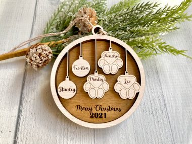 Family Christmas Ornament Personalized Family and Pet Gift Personalized Dog Christmas Ornament 1