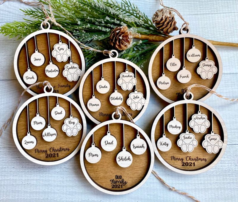 Family Christmas Ornament Personalized Family and Pet Gift Personalized Dog Christmas Ornament 3