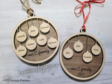 Personalized 2021 Wood Xmas Ornament With Family Member Names Family Christmas Ornaments 1