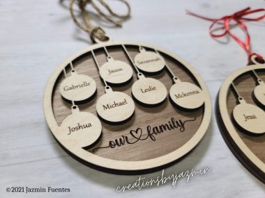 Personalized 2021 Wood Xmas Ornament With Family Member Names Family Christmas Ornaments