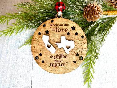 Personalized Family Long Distance Christmas When you are in Love Ornament