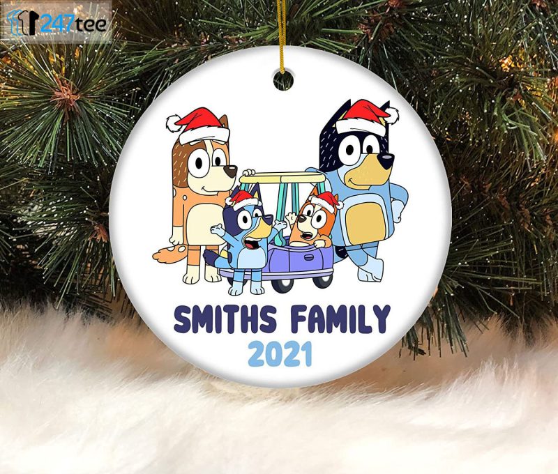 2021 Family Bluey Christmas Ornament Personalized Gifts