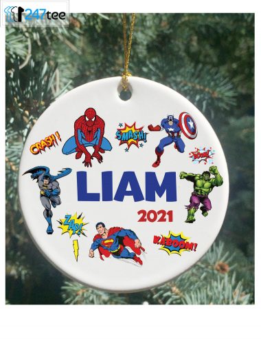 2021 Personalized DC Marvel superhero universes Christmas Ornament