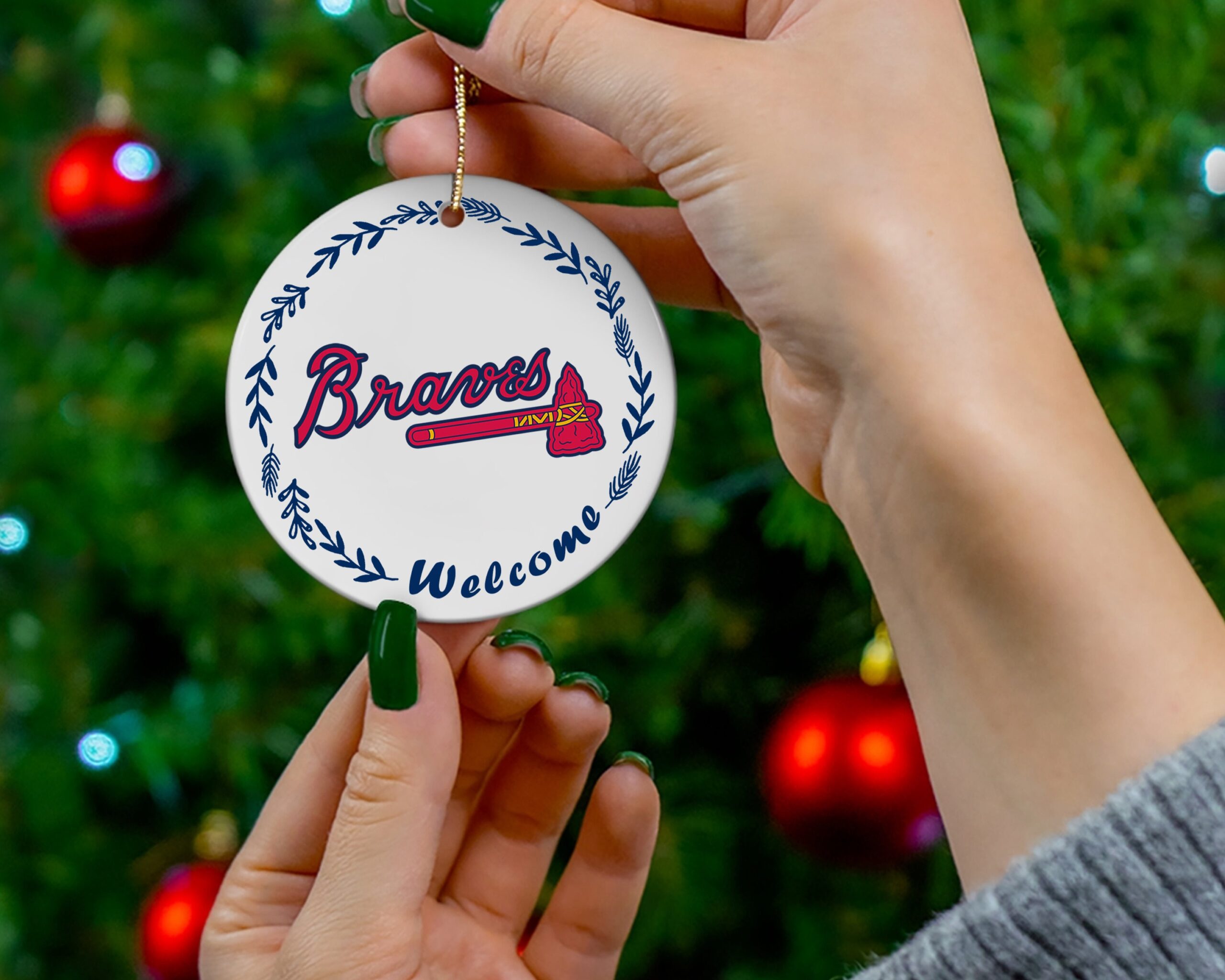 Atlanta Braves Logo 2021 World Series Champions Christmas Ornament