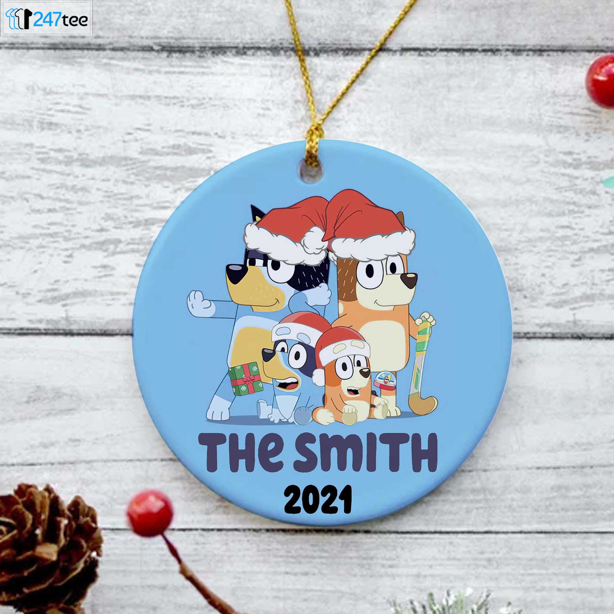 Personalized Bluey 2021 Christmas Decorations Ornament