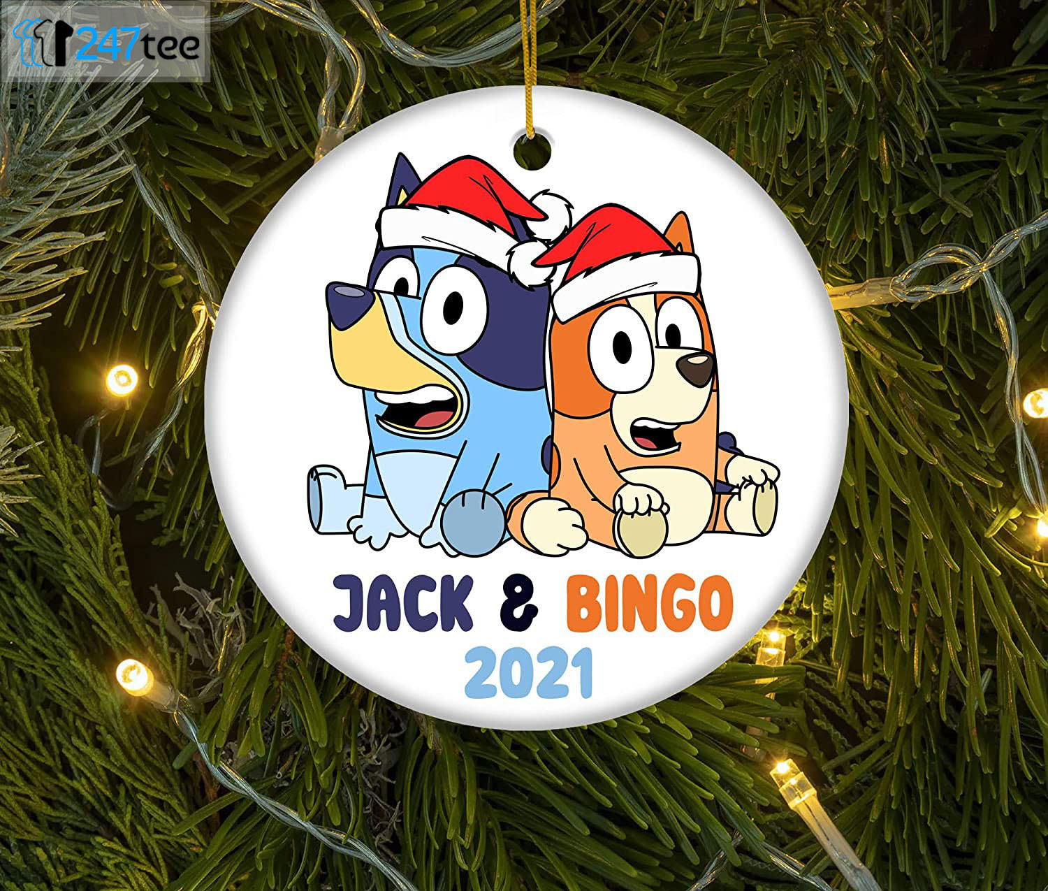 Personalized Cartoon Bluey 2021 Christmas Ornament