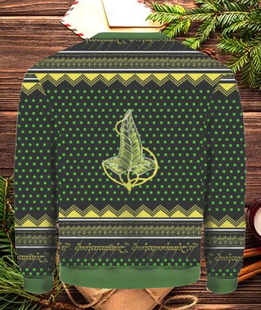 The Lord of the Rings Leaves of Lorien Christmas Sweater 3