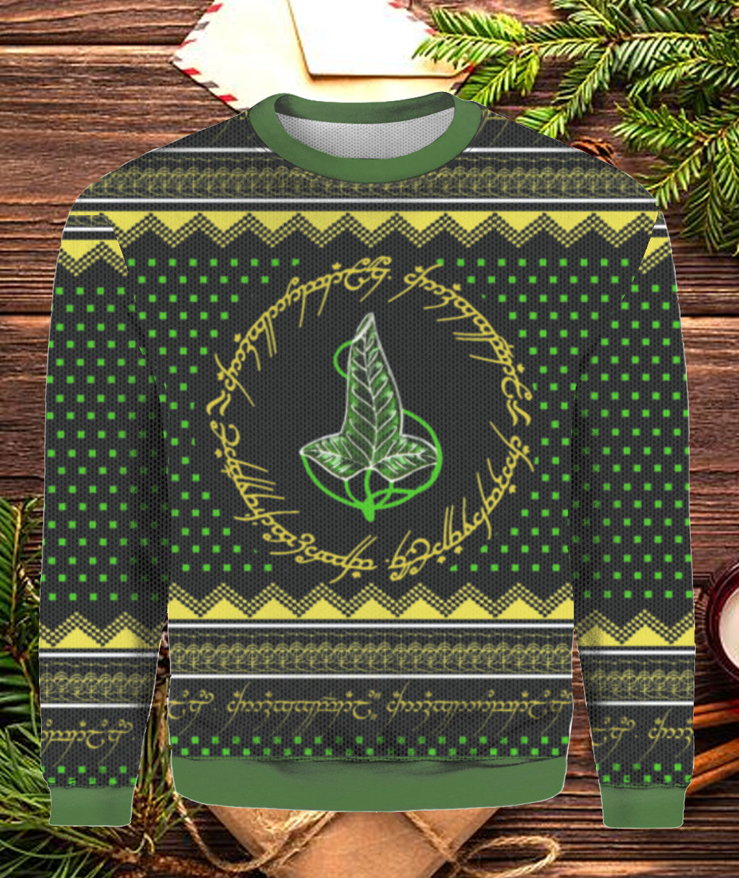 The Lord of the Rings Leaves of Lorien Christmas Sweater, Hoodie