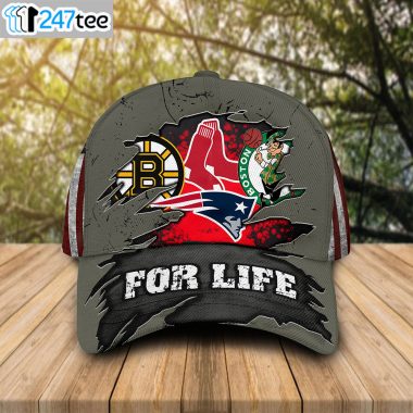 Boston celtics new england patriots boston bruins boston red sox for life cap