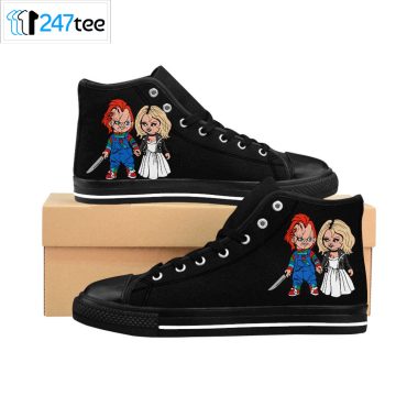 Chucky And Tiffany Bride of Chucky Halloween Horror Shoe high top