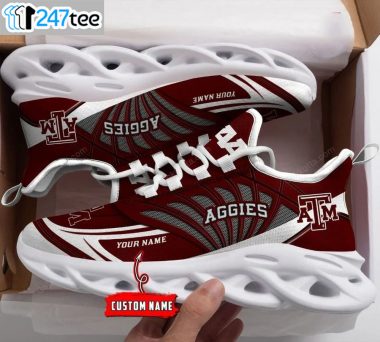 Texas am aggies NCAA personalized max soul shoes