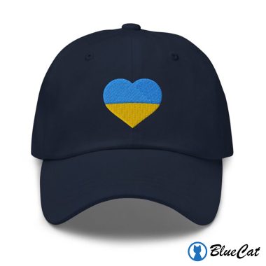 Stand With Ukraine Heart Embroidered Hat 1