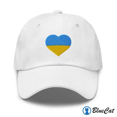 Stand With Ukraine Heart Embroidered Hat