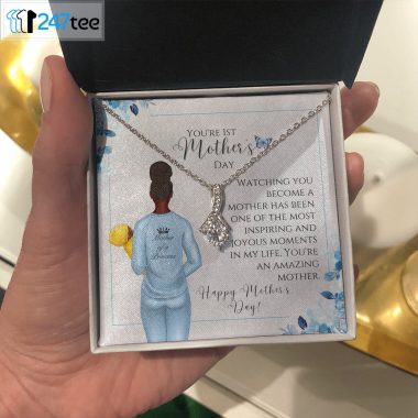 1st Mothers Day Gift Necklace From Husband watching you become a mother 2