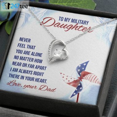 Gift From Dad For Daughter Forever Love Necklace Military 1