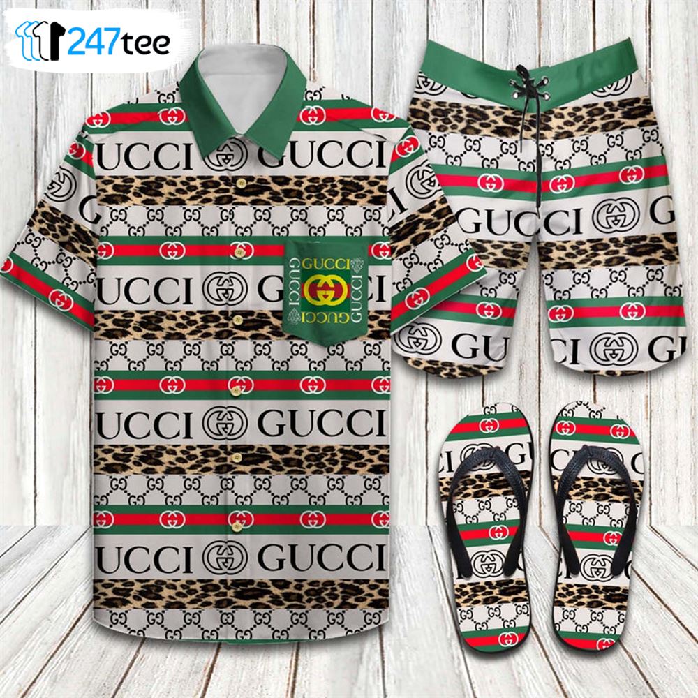 Gucci Men's Tropical-Print Cotton Shirt
