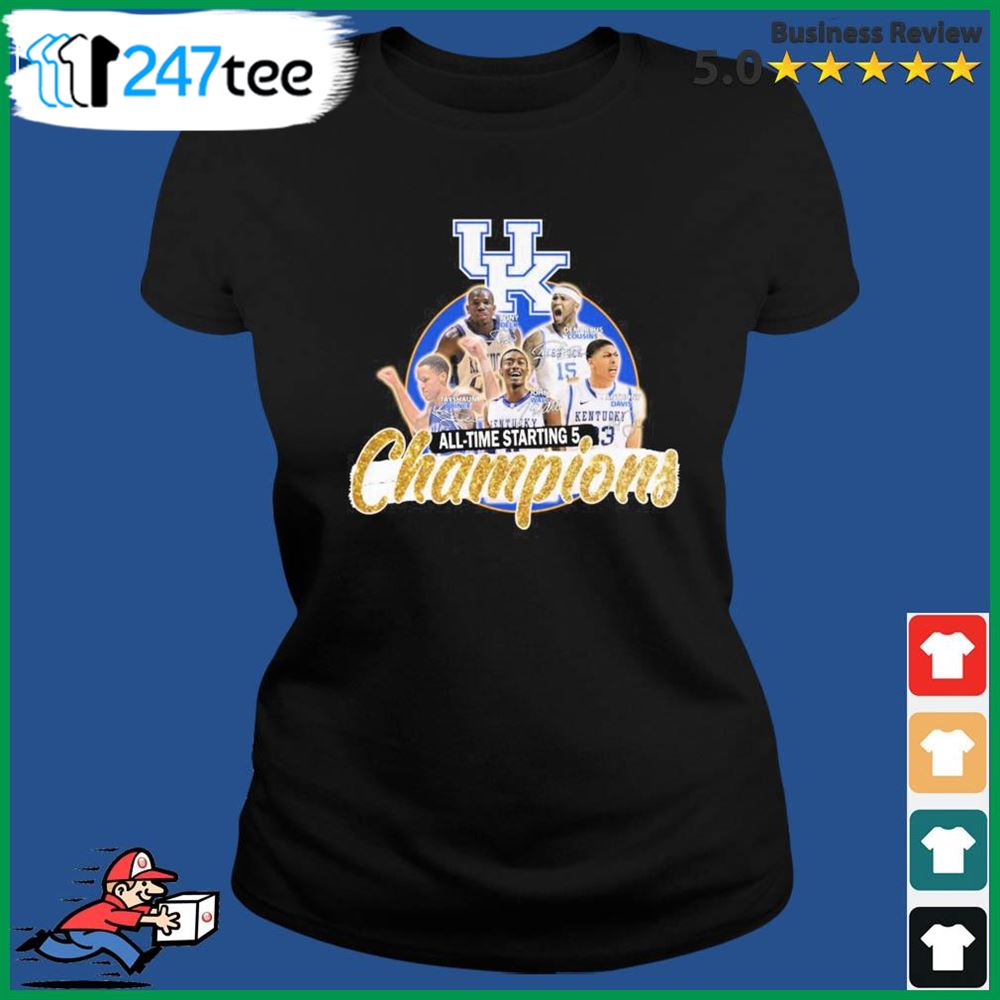 Kentucky Wildcats All-time Starting 5 Champions Signatures T-shirt