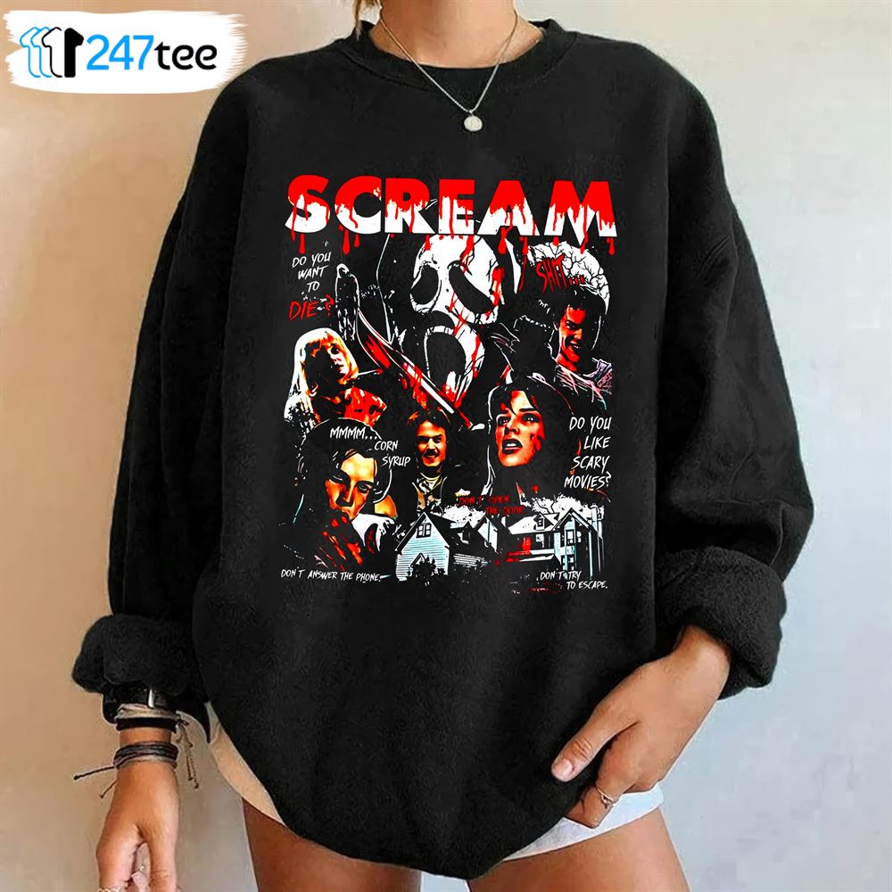 Retro 90s Scream Movie Ghostface Halloween Sweatshirt