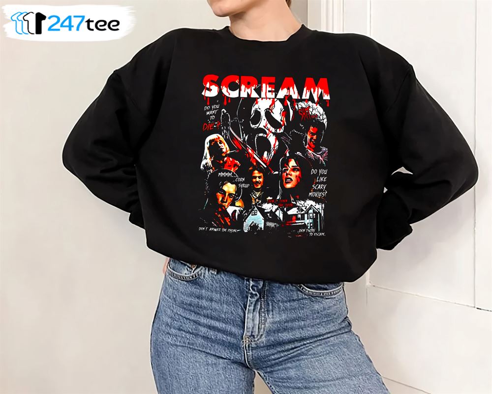 Retro 90s Scream Movie Ghostface Halloween Sweatshirt