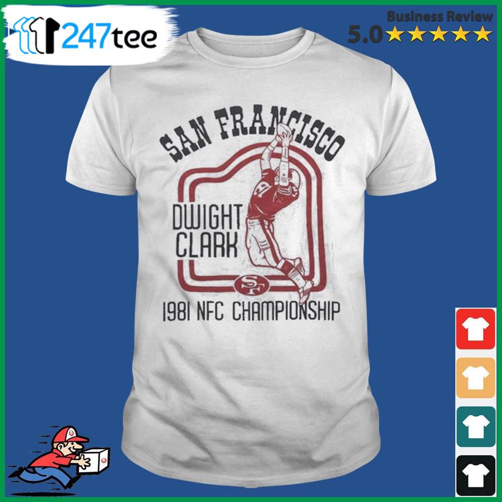 th AreaTshirts Dwight Clark The Catch Dated San Francisco Football Fan T Shirt Premium / Black / Small