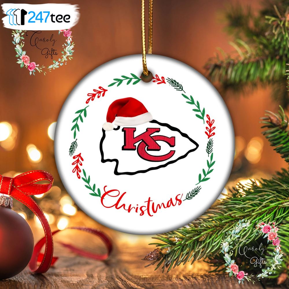 Kansas City Chiefs Logo NFL Ugly Grinch Christmas Ornament Custom Name