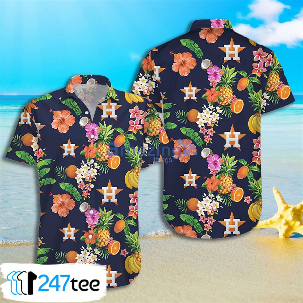 Houston Astros Mlb Fruit Tropical Short Sleeves Hawaiian Shirt